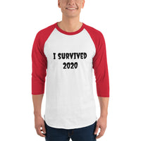 "I Survived 2020" 3/4 sleeve raglan shirt