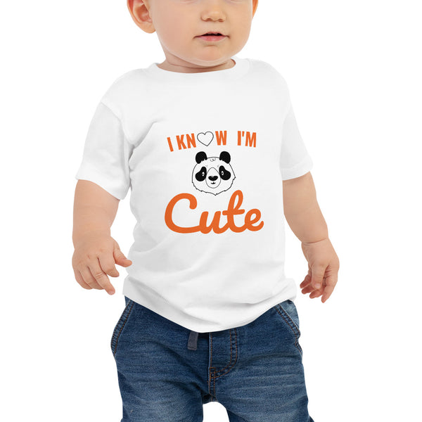 "I Know I'm Cute" Baby Jersey Short Sleeve Tee