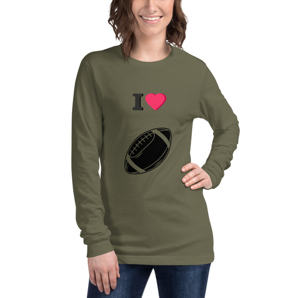 "I Love Football" Unisex Long Sleeve Tee