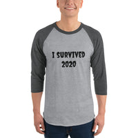 "I Survived 2020" 3/4 sleeve raglan shirt